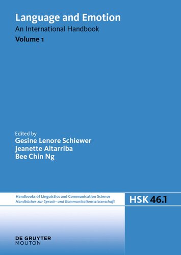 Language and Emotion: Volume 1