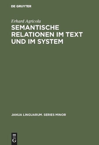 Semantische Relationen im Text und im System