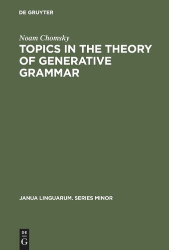 Topics in the Theory of Generative Grammar