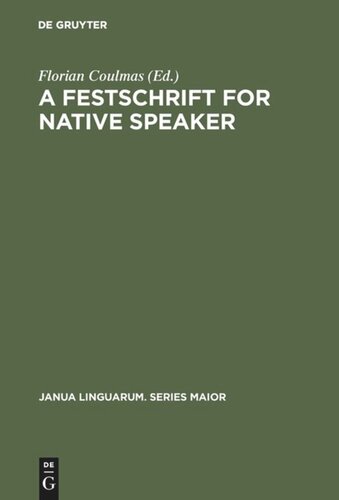 A Festschrift for Native Speaker