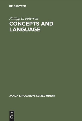 Concepts and language: An essay in generative semantics and the philosophy of language