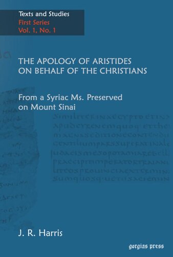 The Apology of Aristides on behalf of the Christians