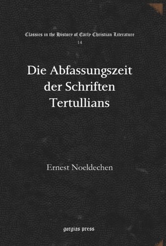 Die Abfassungszeit der Schriften Tertullians