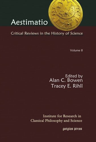 Aestimatio: Critical Reviews in the History of Science (Volume 8)