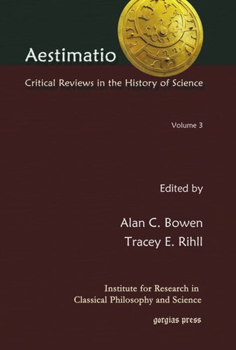 Aestimatio: Critical Reviews in the History of Science (Volume 3)