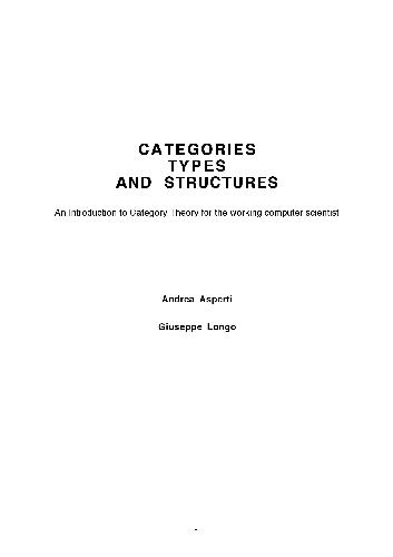 Categories, types, and structures. Introduction to category theory for computer scientists