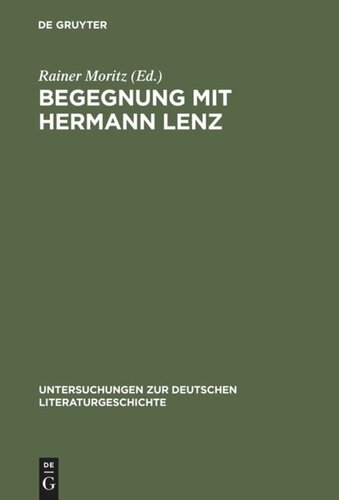 Begegnung mit Hermann Lenz: Künzelsauer Symposion