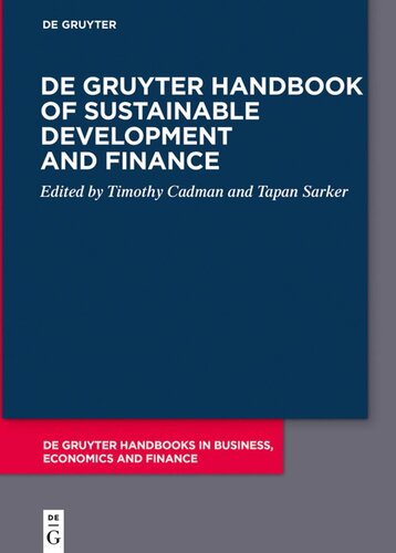 De Gruyter Handbook of Sustainable Development and Finance