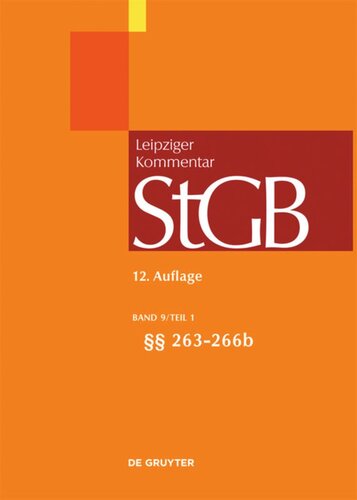 Strafgesetzbuch. Leipziger Kommentar: Band 9/1 §§ 263-266b