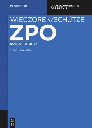 Zivilprozessordnung und Nebengesetze: Band 2/1 §§ 50-77