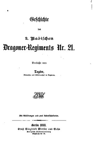 Geschichte des 2. Badischen Dragoner-Regiments Nr. 21