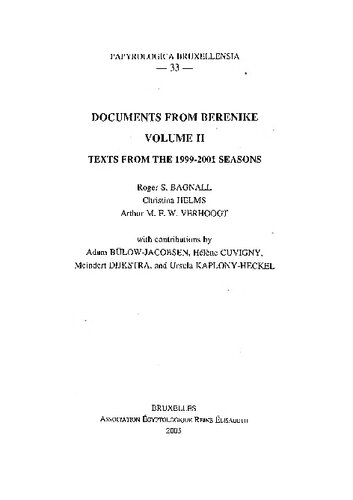 Documents from Berenike. Volume II. Greek ostraka from the 1999-2001 seasons