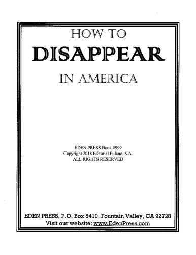 How to Disappear in America