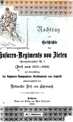 Nachtrag zur Geschichte des Husaren-Regiments von Zieten (Brandenburgisches) Nr. 3 (Zeit von 1873 bis 1899)