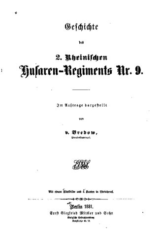 Geschichte des 2. Rheinischen Husaren-Regiments Nr. 9