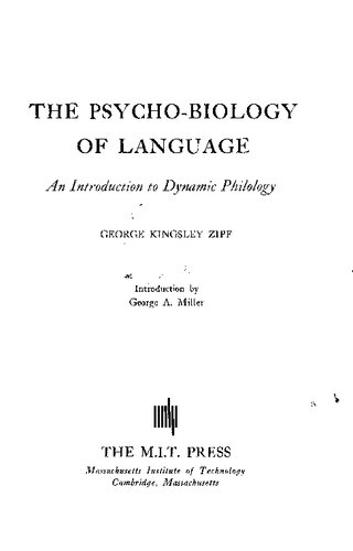 The Psycho-Biology of Language: An Introduction to Dynamic Philology