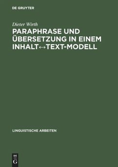 Paraphrase und Übersetzung in einem Inhalt↔Text-Modell