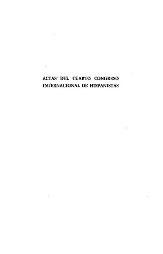 Actas del Cuarto Congreso de la Asociación Internacional de Hispanistas : celebrado en Salamanca, agosto de 1971