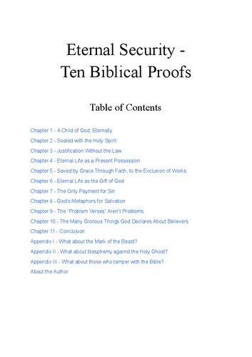 Eternal Security - Ten Biblical Proofs