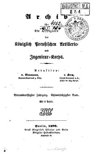 Archiv für die Offiziere der Königlich Preußischen Artillerie- und Ingenieur-Korps