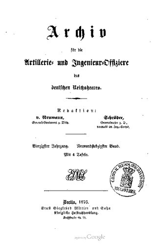 Archiv für die Artillerie- und Ingenieur-Offiziere des deutschen Reichsheeres