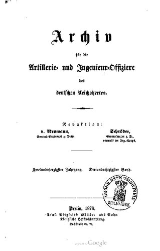 Archiv für die Artillerie- und Ingenieur-Offiziere des deutschen Reichsheeres