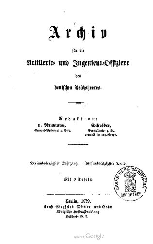 Archiv für die Artillerie- und Ingenieur-Offiziere des deutschen Reichsheeres