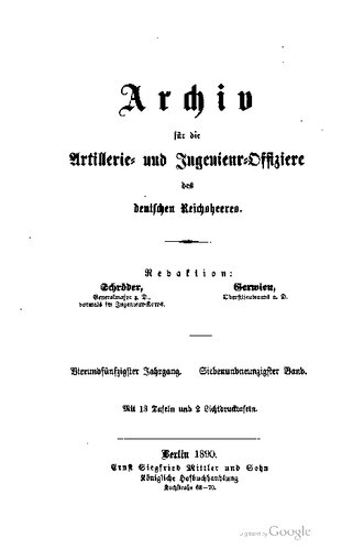 Archiv für die Artillerie- und Ingenieur-Offiziere des deutschen Reichsheeres