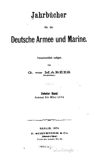 Jahrbücher für die Deutsche Armee und Marine / Januar bis Juni 1874