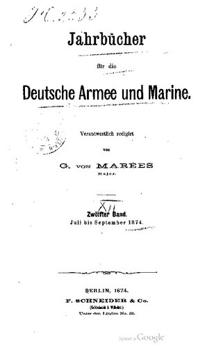 Jahrbücher für die Deutsche Armee und Marine / Juli bis September 1874