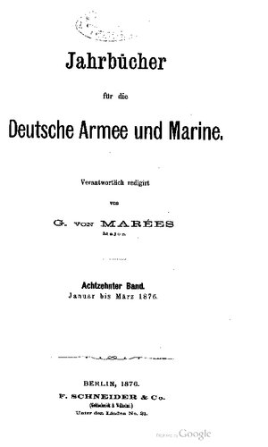 Jahrbücher für die Deutsche Armee und Marine / Januar bis März 1876