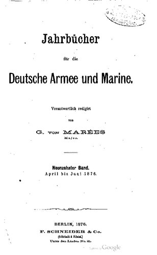 Jahrbücher für die Deutsche Armee und Marine / April bis Juni1876