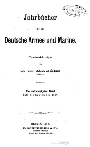 Jahrbücher für die Deutsche Armee und Marine / Juli bis September 1877