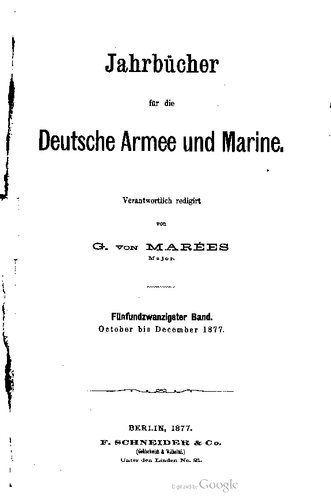 Jahrbücher für die Deutsche Armee und Marine / Oktober bis Dezember 1877