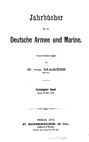 Jahrbücher für die Deutsche Armee und Marine / Januar bis März 1879