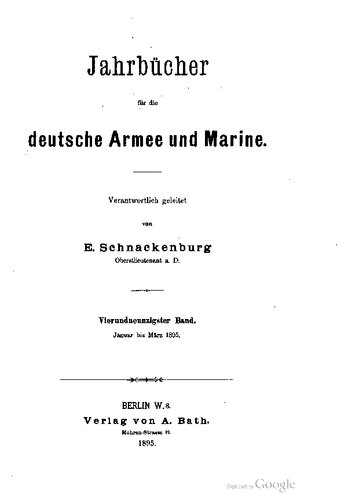 Jahrbücher für die Deutsche Armee und Marine / Januar bis März 1895