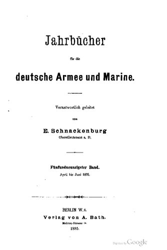 Jahrbücher für die Deutsche Armee und Marine / April bis Juni 1895