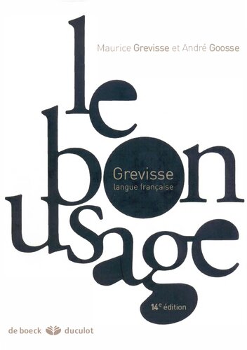 Le Bon usage - grammaire française