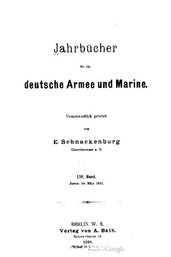 Jahrbücher für die Deutsche Armee und Marine / Januar bis März 1899