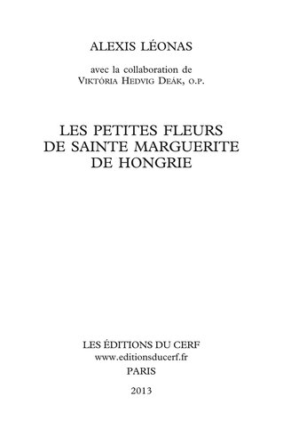 Les Petites Fleurs de sainte Marguerite de Hongrie