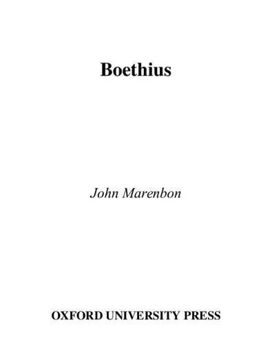 Boethius (Great Medieval Thinkers)