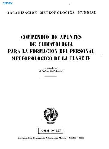 Compendio de Apuntes de Climatologia para la Formacion del Personal Meteorologico de la Clases IV