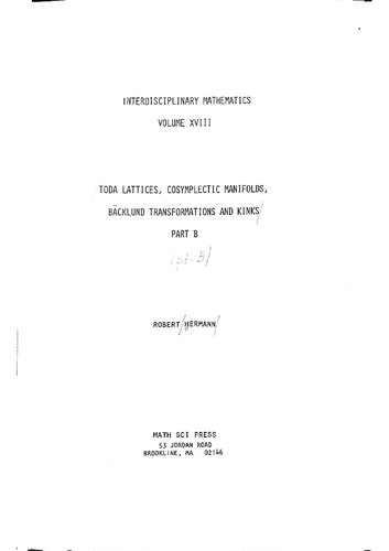 Toda Lattices, Cosymplectic Manifolds, Backlund Transformations and Kinks