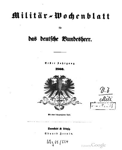 Militär-Wochenblatt für das deutsche Bundesheer