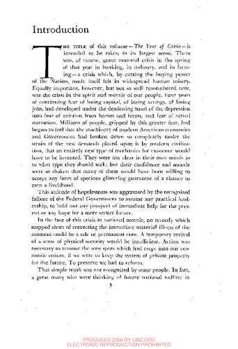 The public papers and addresses of Franklin D. Roosevelt. Volume two, The year of crisis, 1933.