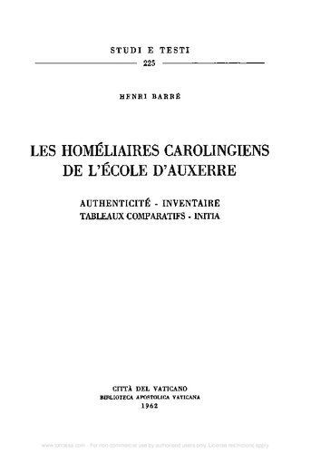 Les homéliaires carolingiens de l'école d'Auxerre