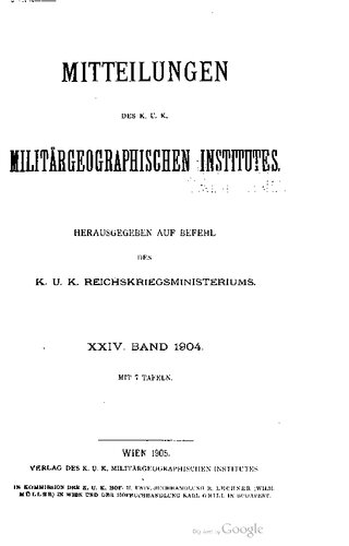 Mitteilungen des Kaiserl. Köigl. Militär-Geographischen Institutes