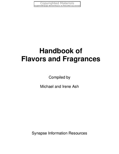 Handbook of flavors and fragrances