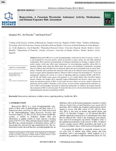 Beauvericin, A Fusarium Mycotoxin: Anticancer Activity, Mechanisms, and Human Exposure Risk Assessment