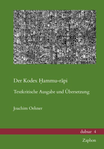 Der Kodex Hammu-Rapi: Textkritische Ausgabe Und Ubersetzung